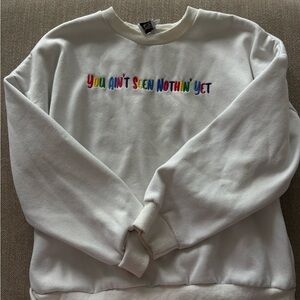 Princess Polly Cream Sweatshirt with Multicolor Text